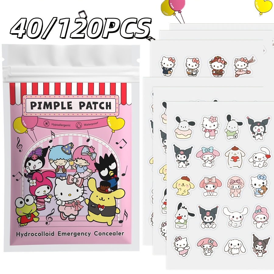 Skincare Acne - 40/120枚入り ハローキティ アクネパッチ、ハイドロゲル アクネパッチ、装飾コンシーラーステッカー、すべての肌タイプに適しています。