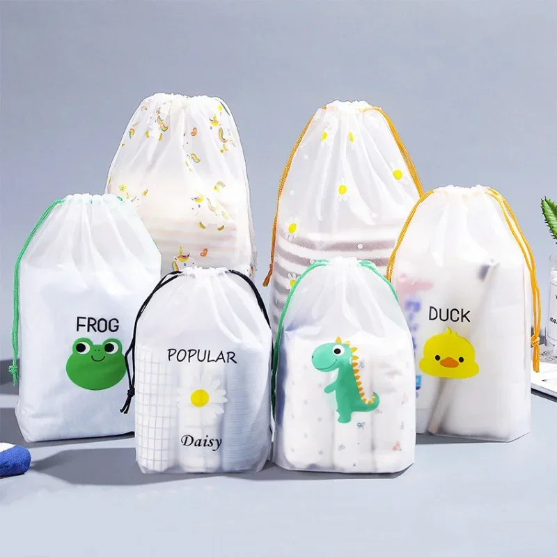 Skincare Animate - 防水巾着付きトラベルバッグ,衣類や化粧品を収納するためのポータブル下着,3ピース/セット