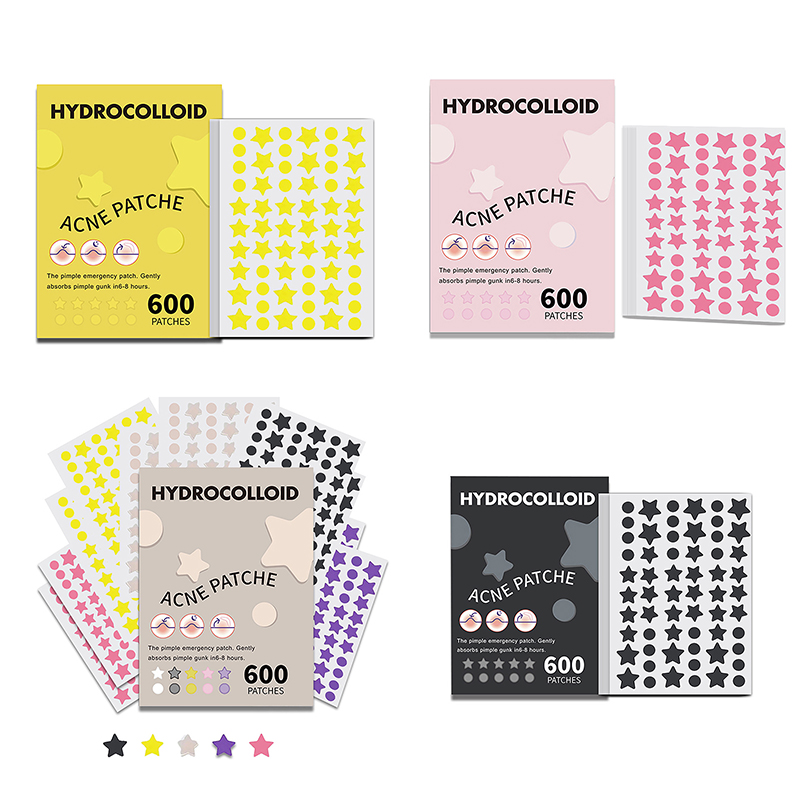 Skincare Acne - 600 ピース/セットスターにきびパッチにきびカラフルな目に見えないにきび除去スキンケアステッカーコンシーラーフェイススポット美容メイクツール