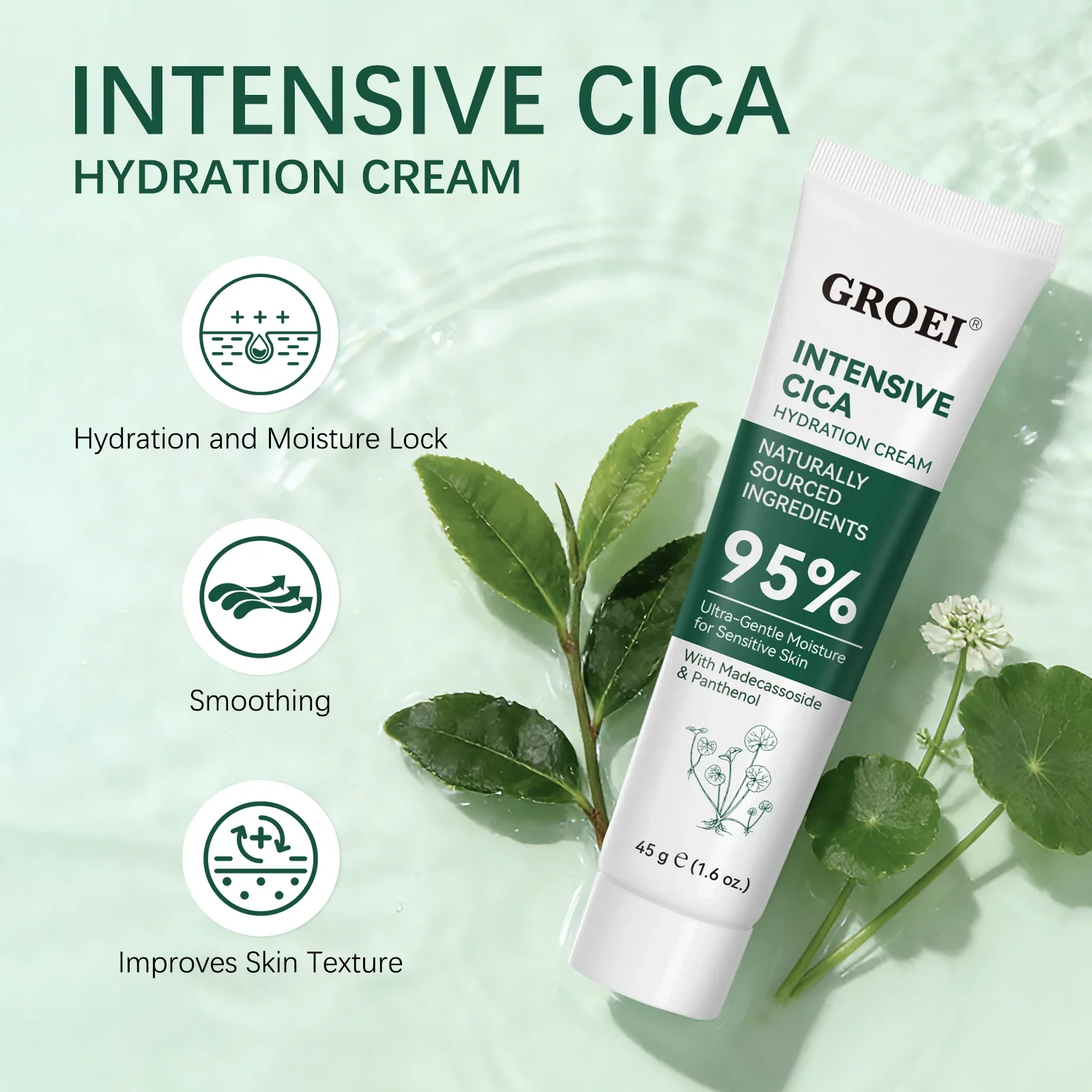 Skincare Glow Glowing - GROEI スノーグラス モイスチャライジングクリーム 45g 栄養フェイスローション 保湿スキンバリア修復