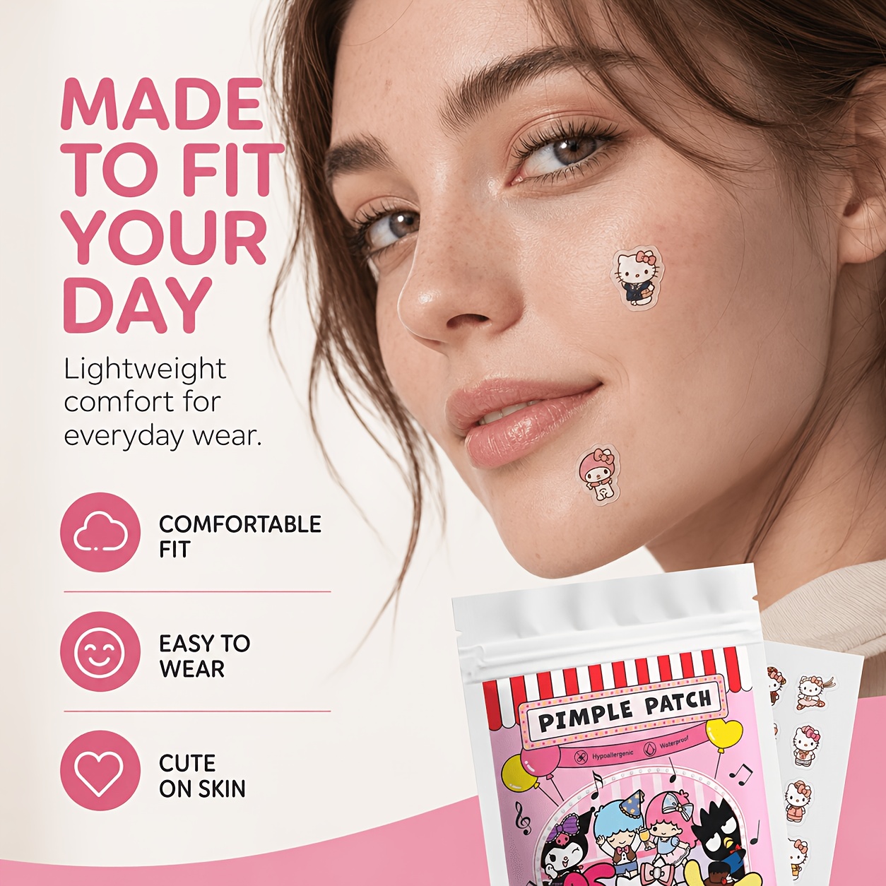 40/120枚入り ハローキティ アクネパッチ、ハイドロゲル - Skincare Acne のレビューと価格