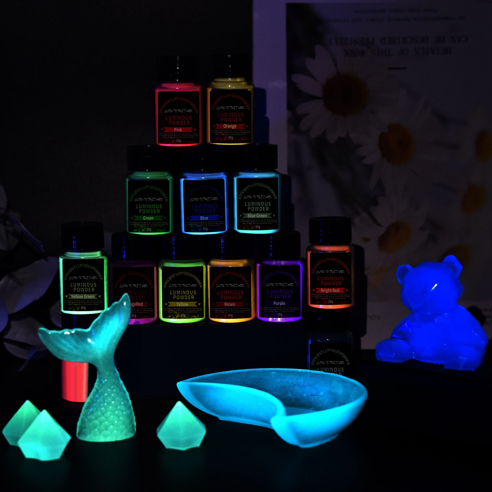 20 グラム長期的な高輝度発光パウダーペイントエポキシ樹脂顔 - Skincare Glow Glowing のレビューと価格