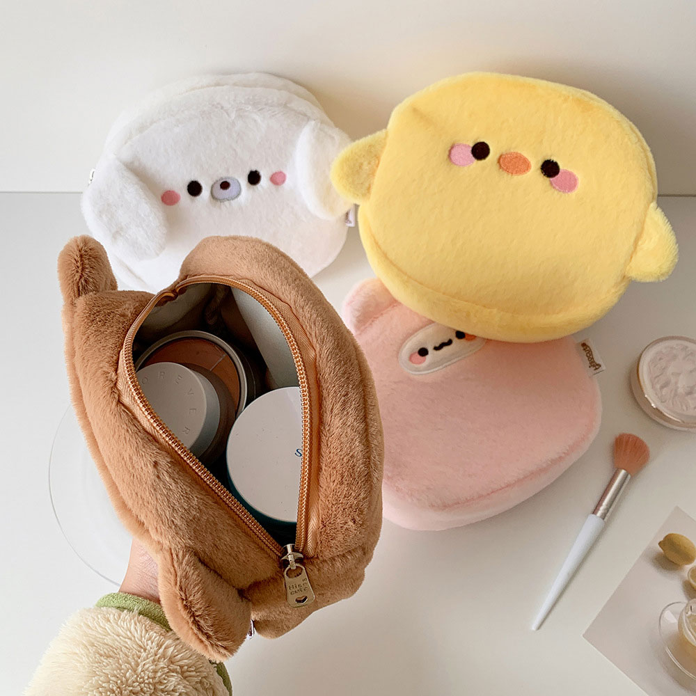 かわいい女の子の漫画風ぬいぐるみメイクアップバッグ、ひよこと - Skincare Animate のレビューと価格