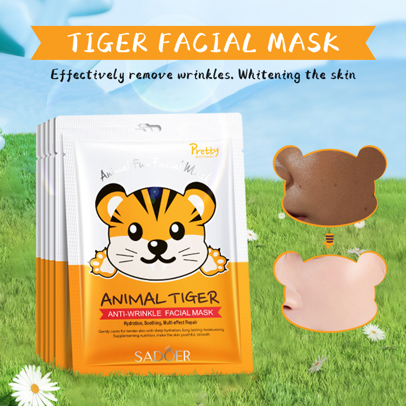 5 個 SADOER 動物柄マスクフェイスマスク保湿抗しわア - Skincare Animate のレビューと価格