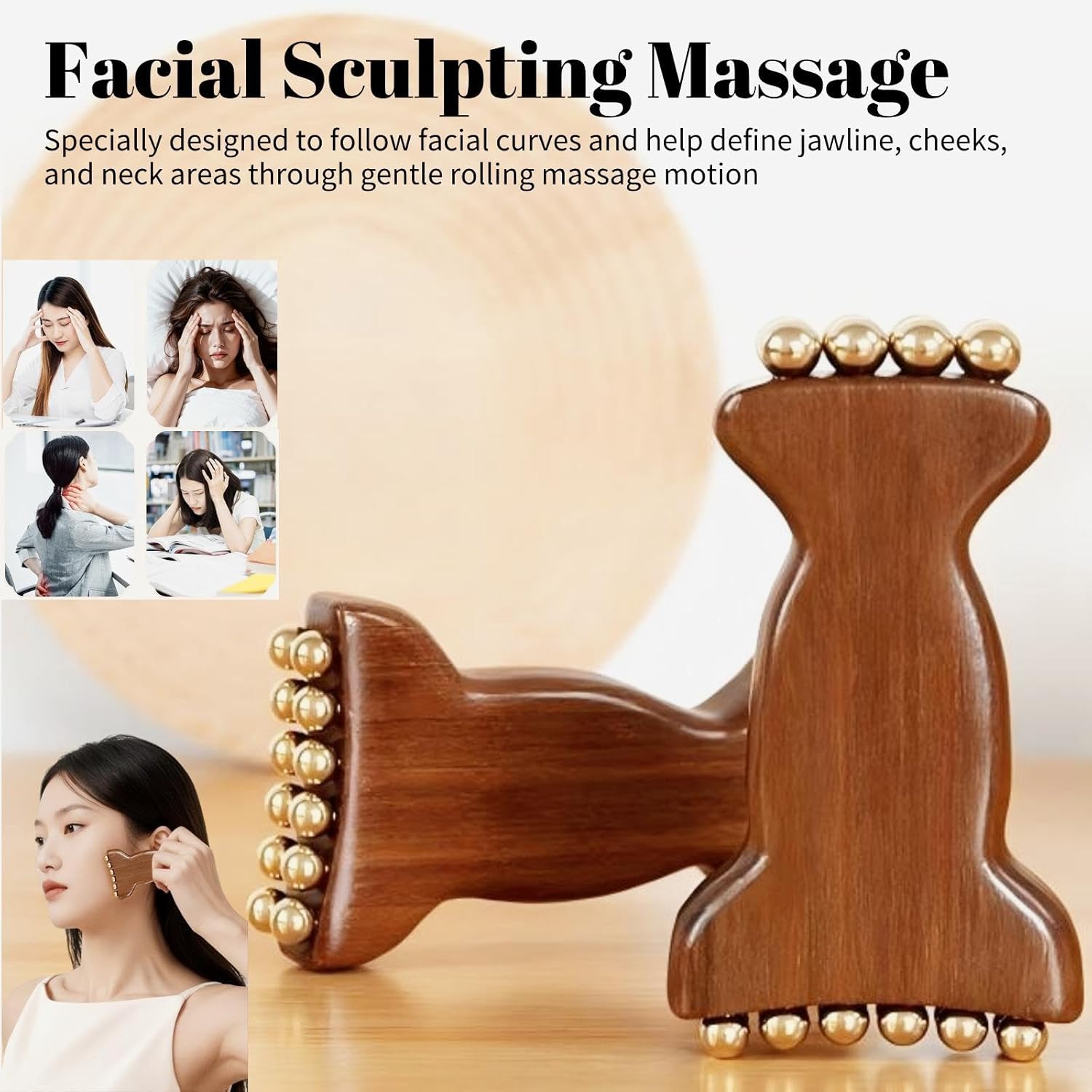 真鍮製フェイシャルコンターローラー、リフトアップ、引き締め、 - Skincare Glow Glowing のレビューと価格