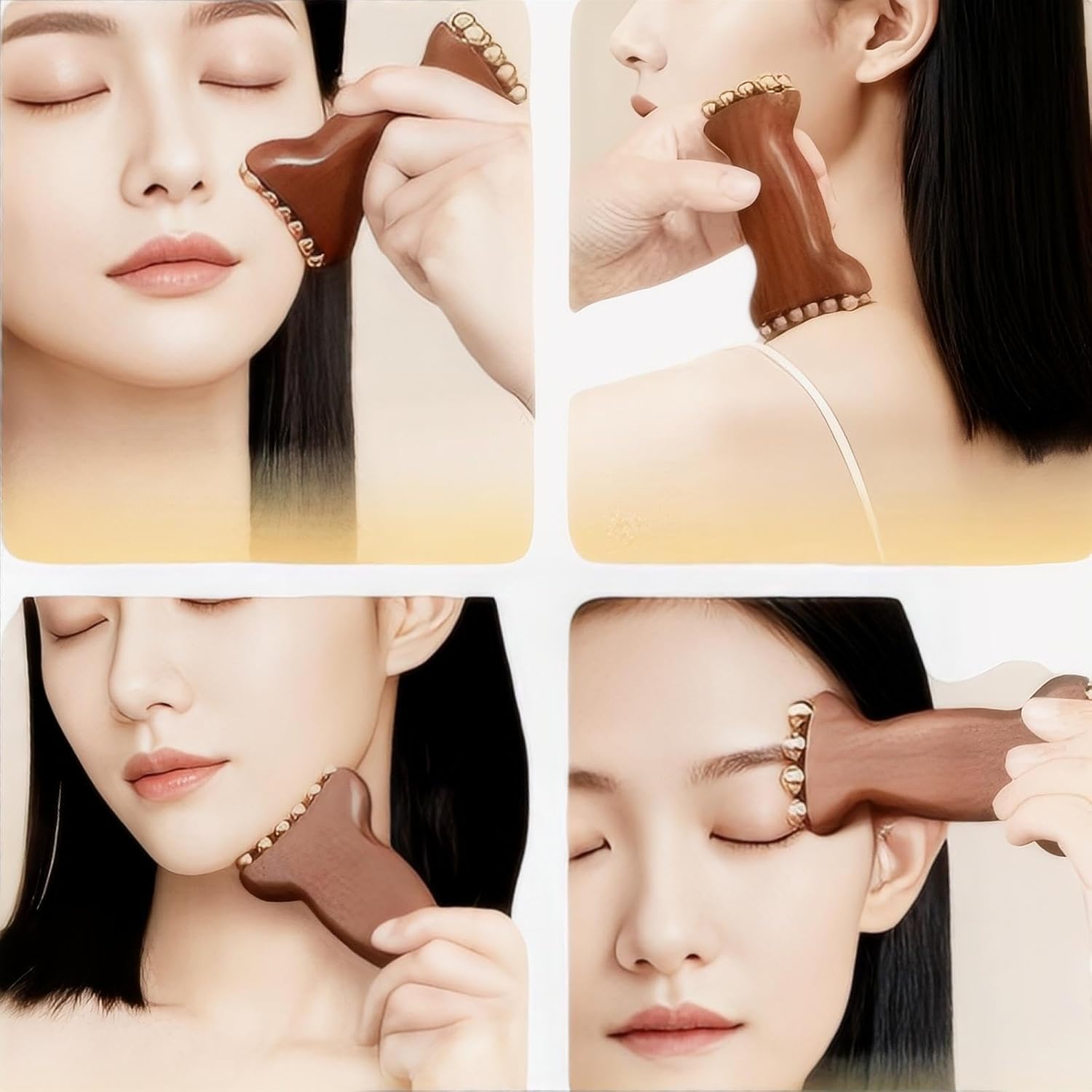 真鍮製フェイシャルコンターローラー、リフトアップ、引き締め、 - Skincare Glow Glowing のレビューと価格