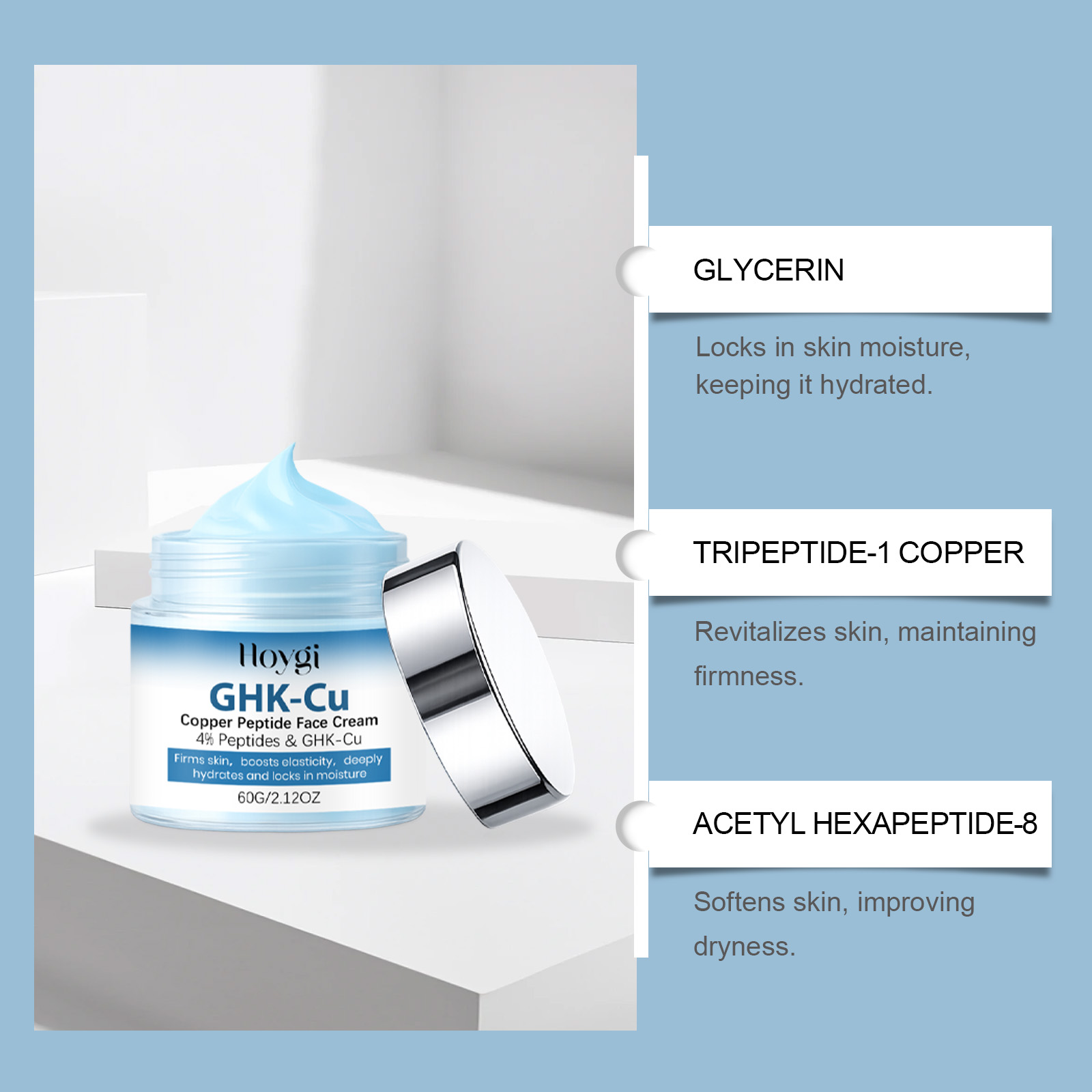 GHK-Cu銅ペプチドスキンケアアンチエイジングフェイスクリ - Skincare Glow Glowing のレビューと価格