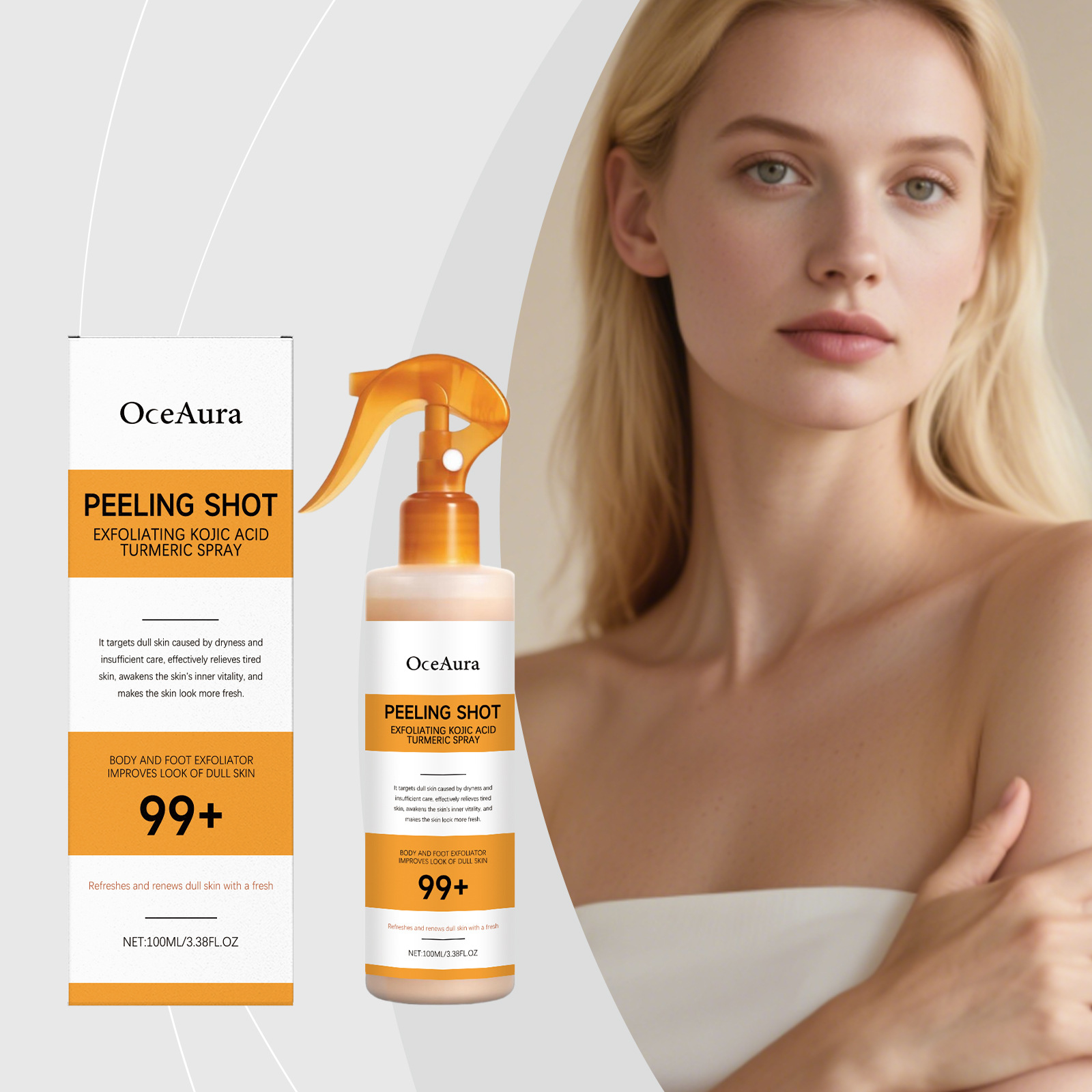 コウジ酸ターメリックスプレー角質除去剤肌を滑らかにする穏やか - Skincare Glow Glowing のレビューと価格