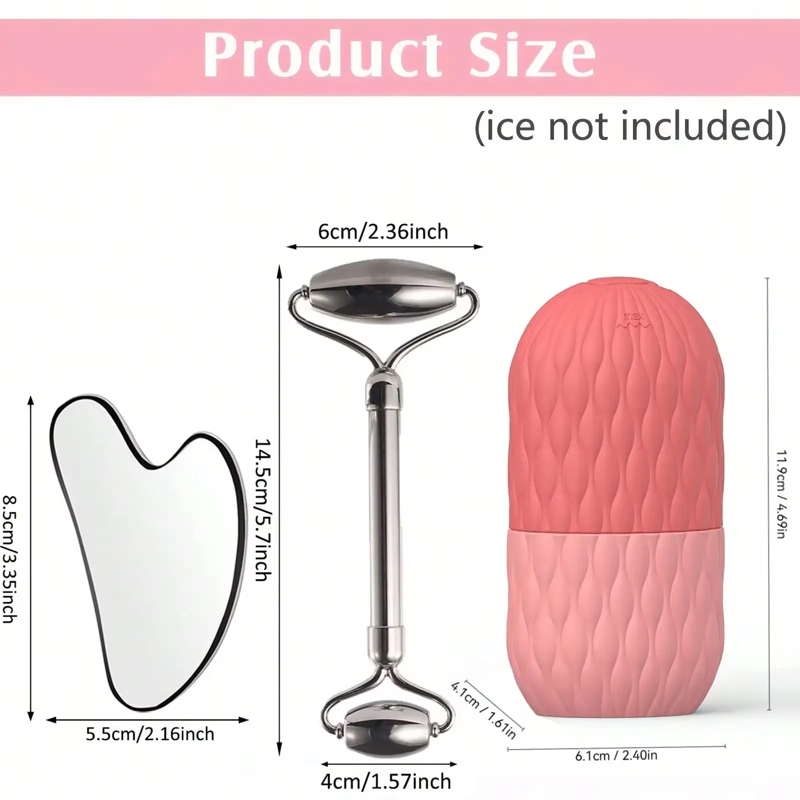 アイスローラー＆ステンレス製グアシャセット（顔、目、首用）美 - Skincare Glow Glowing のレビューと価格